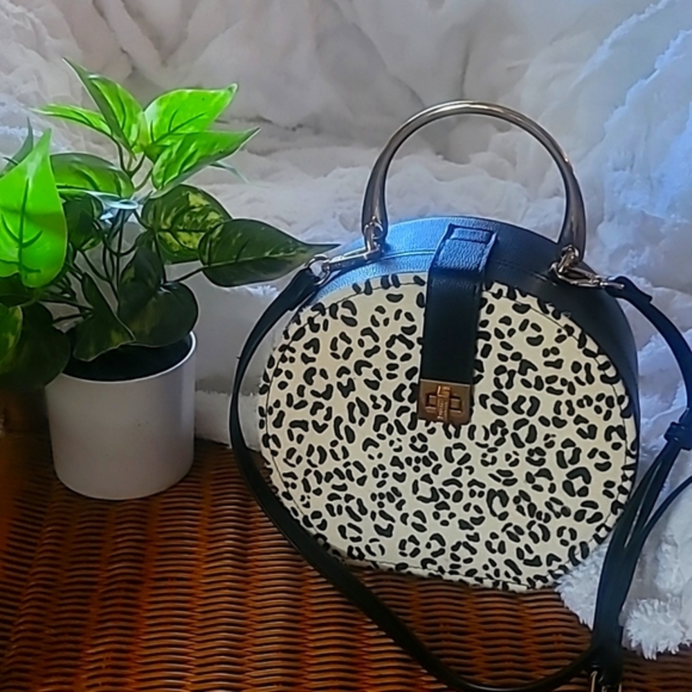Dune London Leopard Print Calf Hair Handbag Purse NWOT